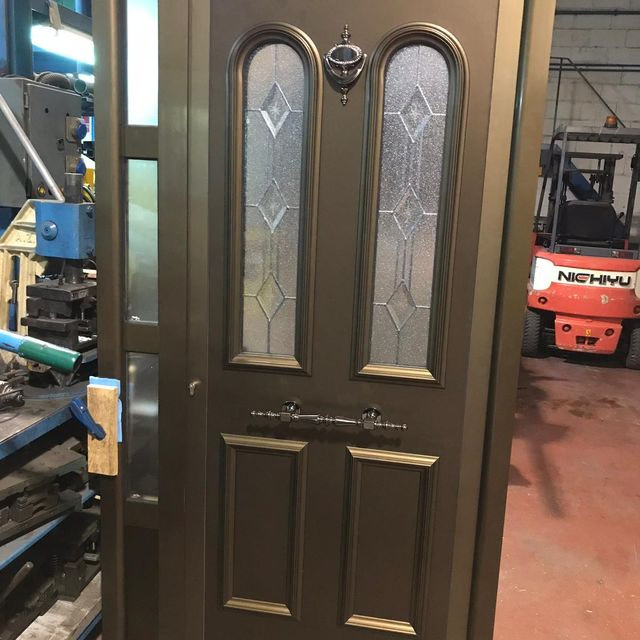 puerta madera aluminio